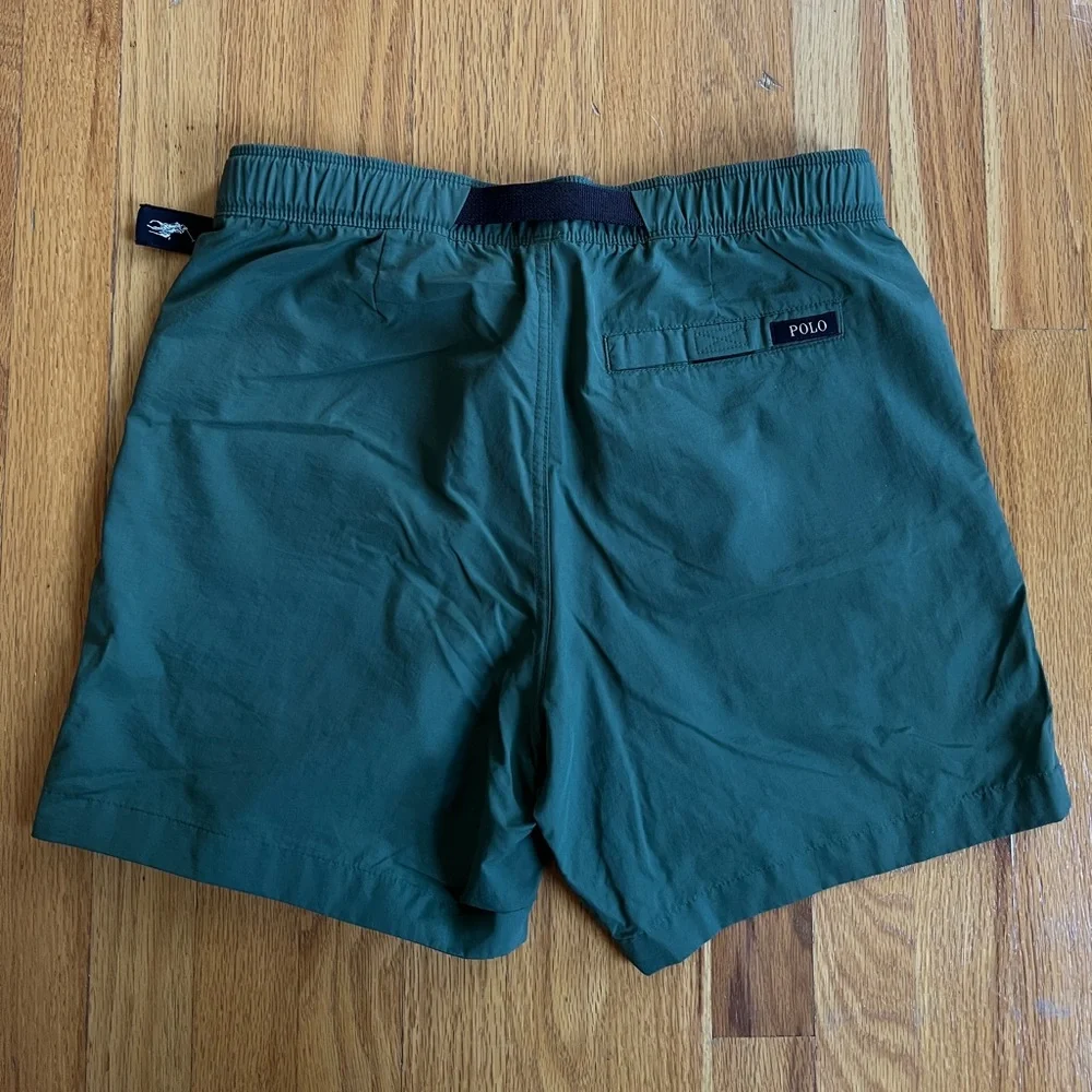Polo Ralph Lauren Green Shorts Hiking pull on With belt men's S Water Resistant